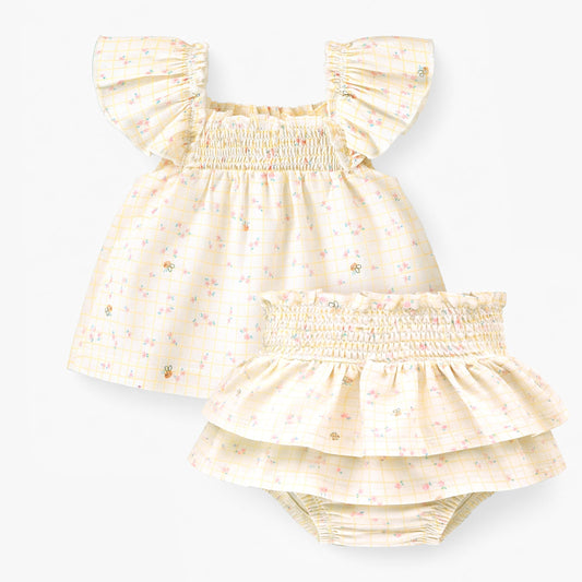 Souris Mini Checkered Floral 2 Piece Baby Set