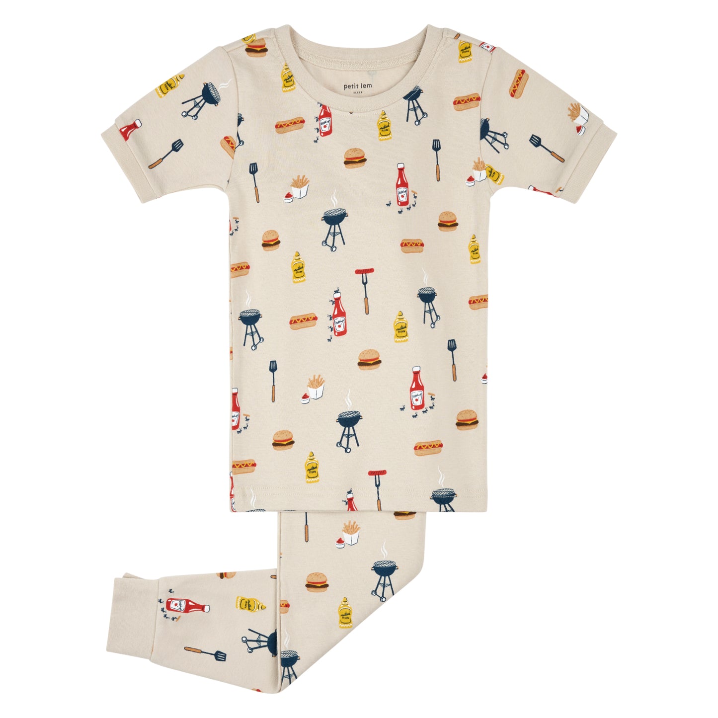 Petit Lem Summer Pj Tee & Pant Set in Summer BBQ