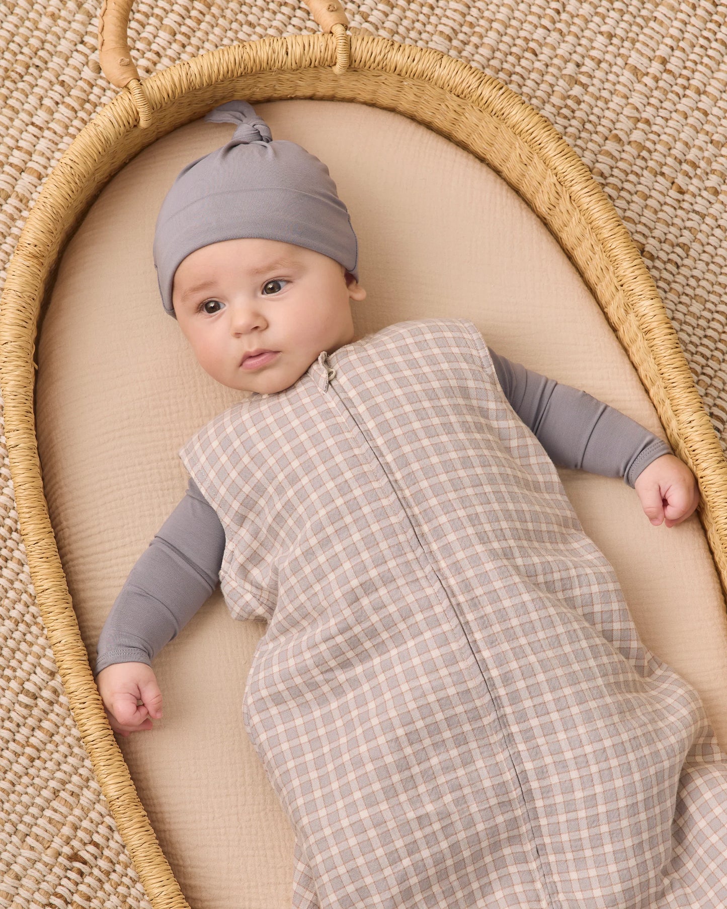Quincy Mae Sleep Bag in Blue Gingham