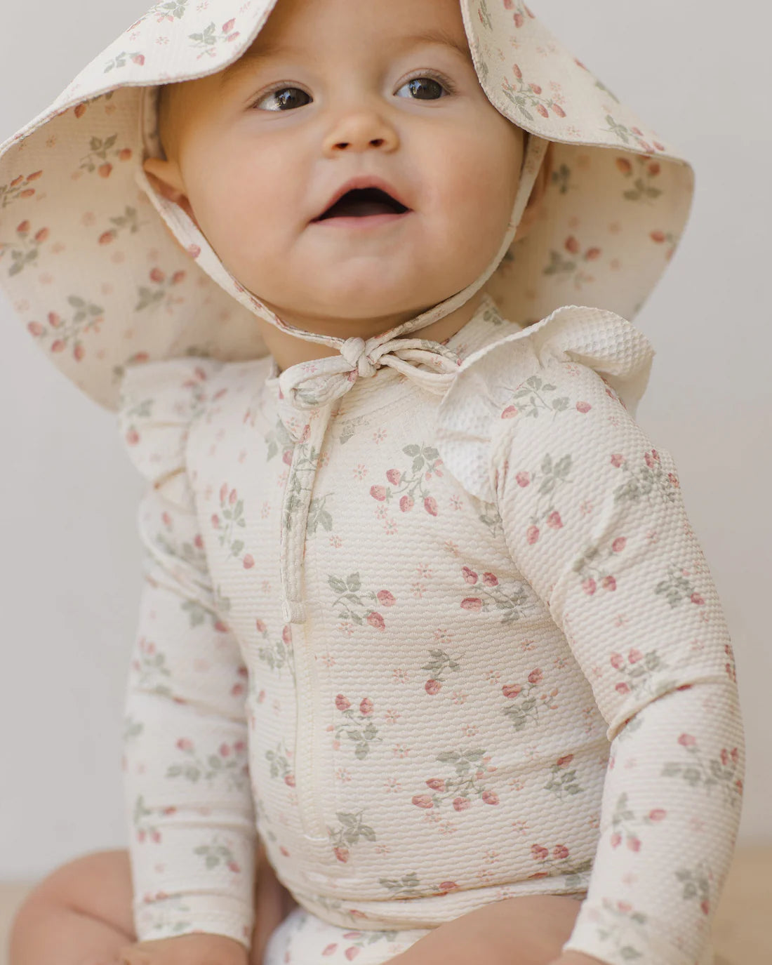 Quincy Mae Byron Rashguard One-Piece in Strawberries