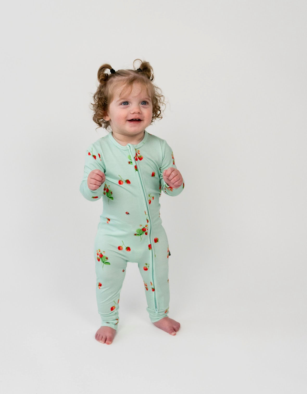 Belan J Foldover Cuff Footless Bamboo Sleeper in Strawberry Garden