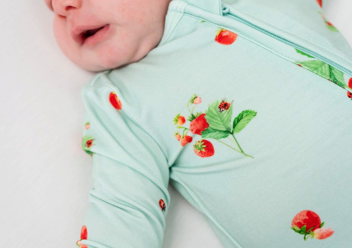 Belan J Bamboo Footed Sleeper in Strawberry Garden