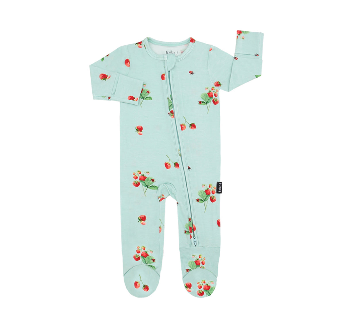 Belan J Bamboo Footed Sleeper in Strawberry Garden