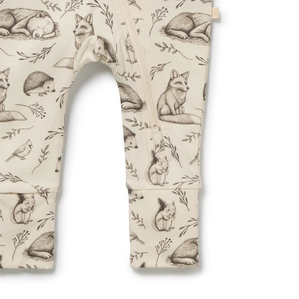 Wilson & Frenchy Organic Zipsuit with Feet in Foxglove Forest