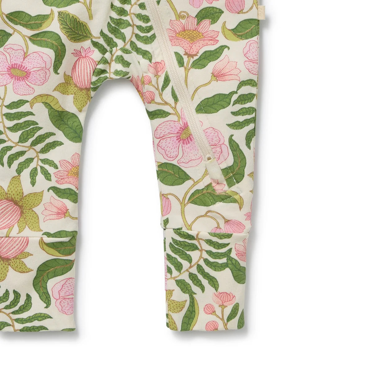 Wilson & Frenchy Organic Zipsuit with Feet in Ma Fleur