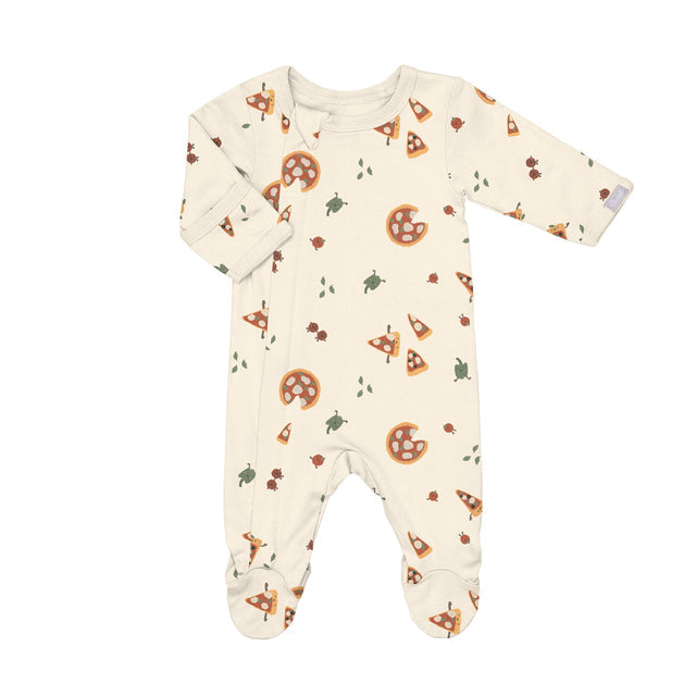 Coccoli Footed Sleeper in Pizza on Beige