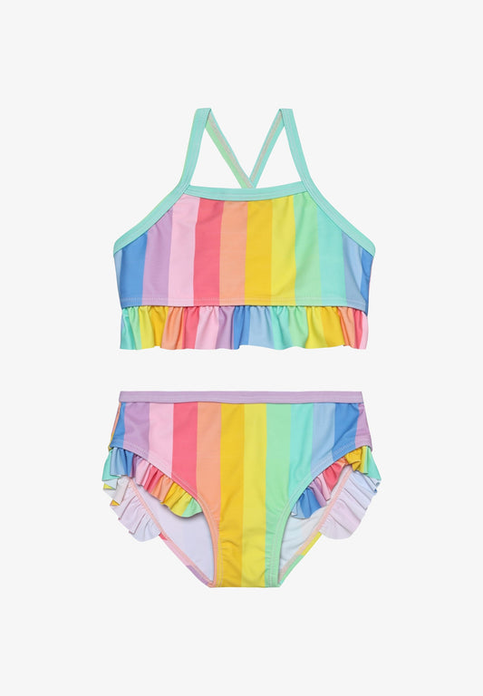 Color Kids 2 Piece Frill Swimsuit in Pink Lemonade