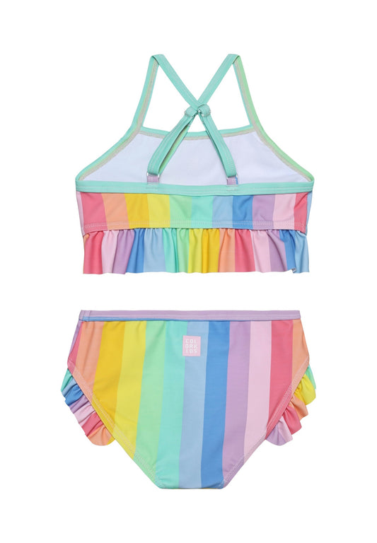 Color Kids 2 Piece Frill Swimsuit in Pink Lemonade