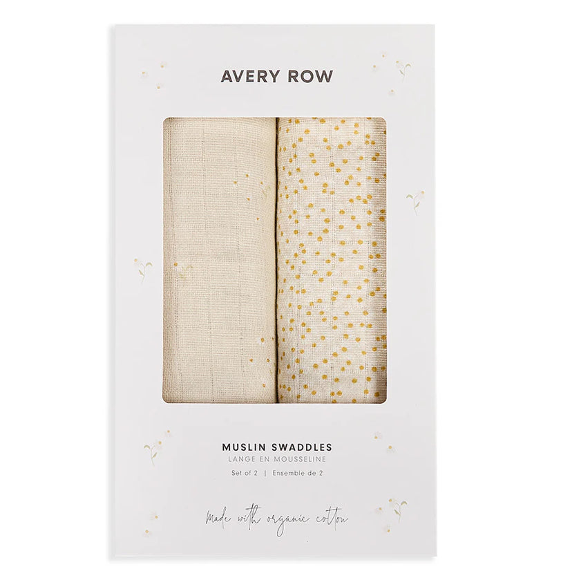 Avery Row Muslin Swaddle Set in Wild Chamomile / Daisy Meadow