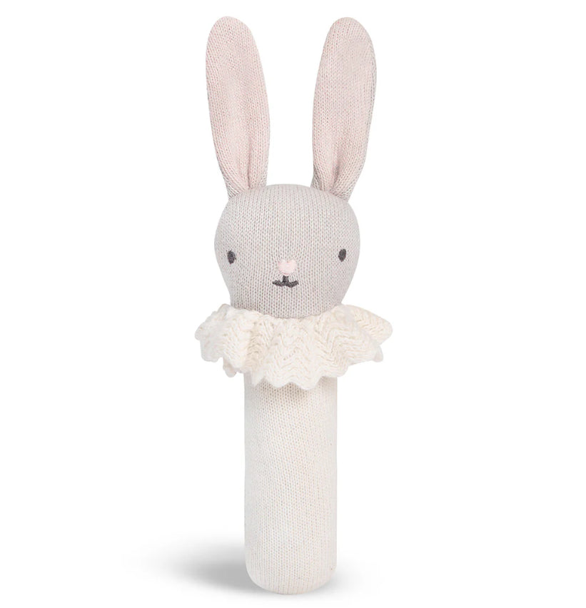 Avery Row Crochet Rattle - Blushing Bunny
