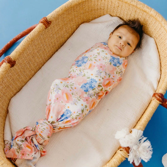 Copper Pearl Bamboo Swaddle Blanket in “Penelope”