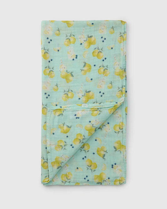 LouLou Lollipop Muslin Swaddle in Lemon Squeezy