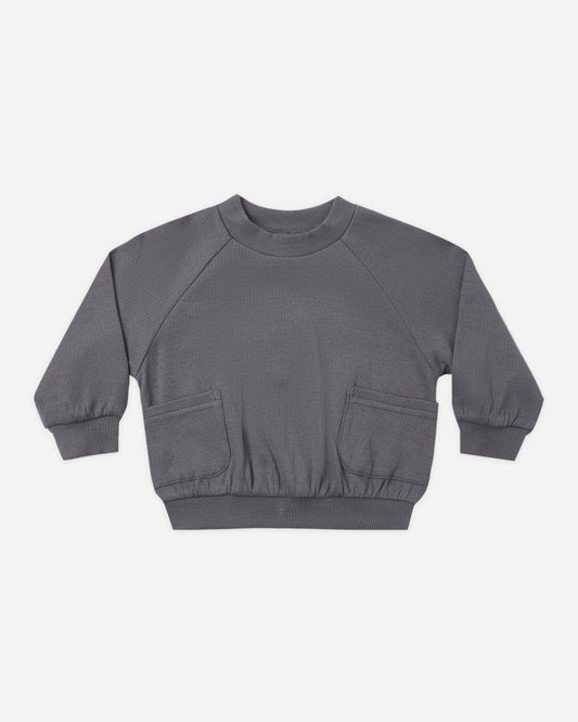 Quincy Mae Pocket Sweatshirt in Midnight