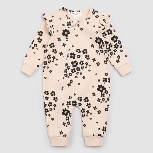 Miles the Label Playsuit in Bold Flower on Almond