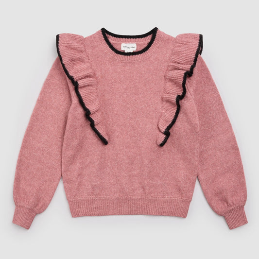 Miles the Label Pink Ruffle Sweater