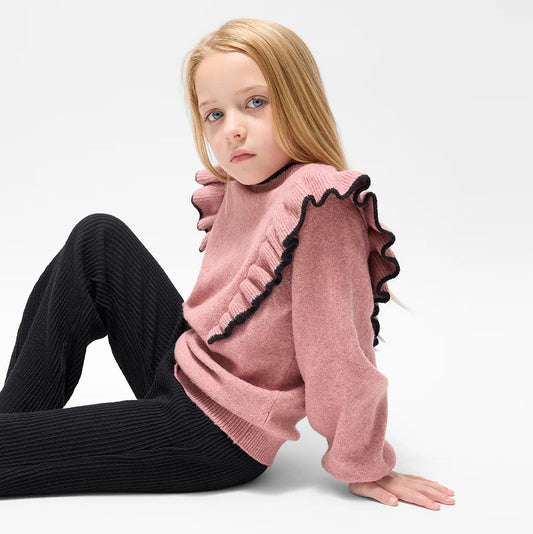 Miles the Label Pink Ruffle Sweater