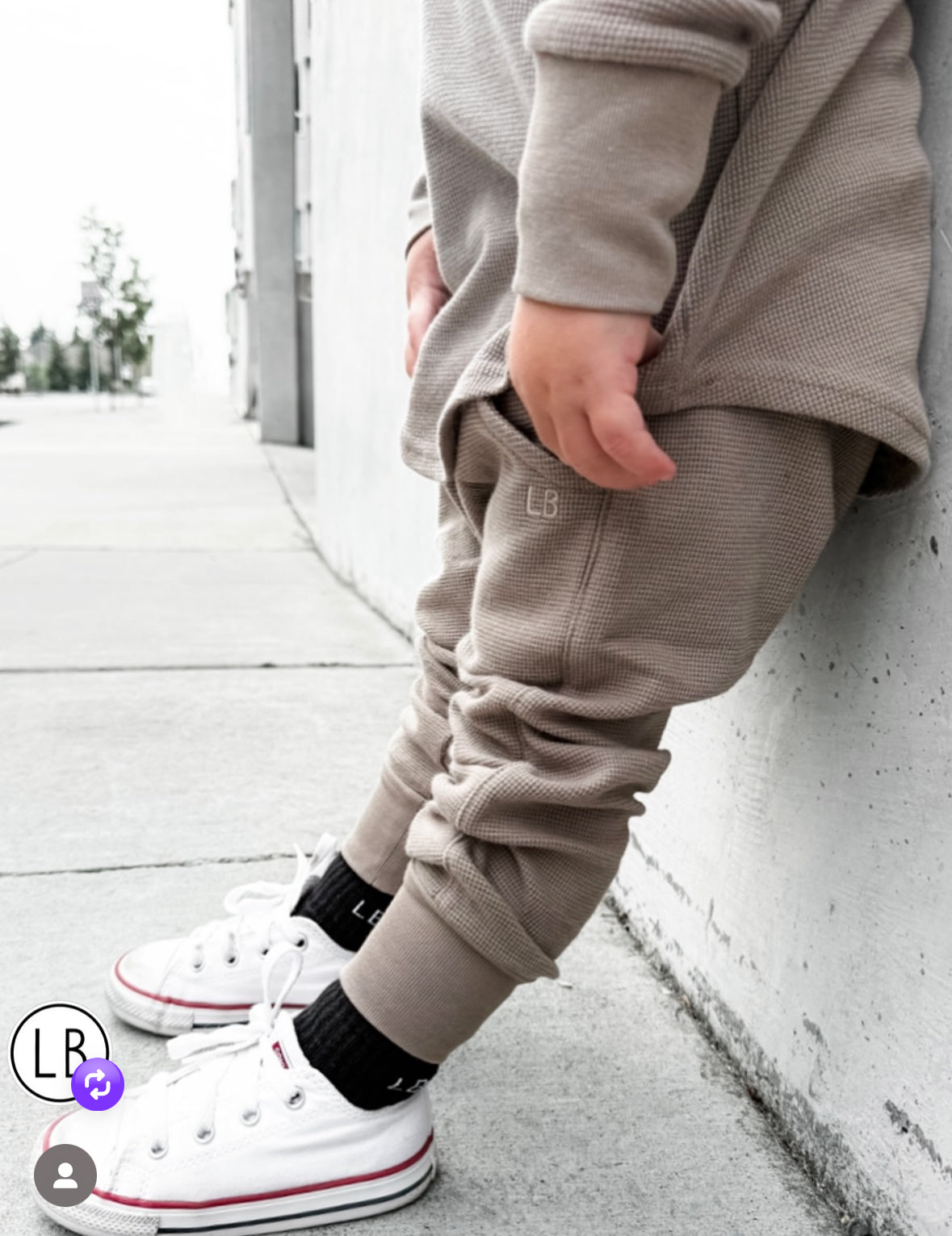 Little Bipsy Waffle Jogger in Mushroom