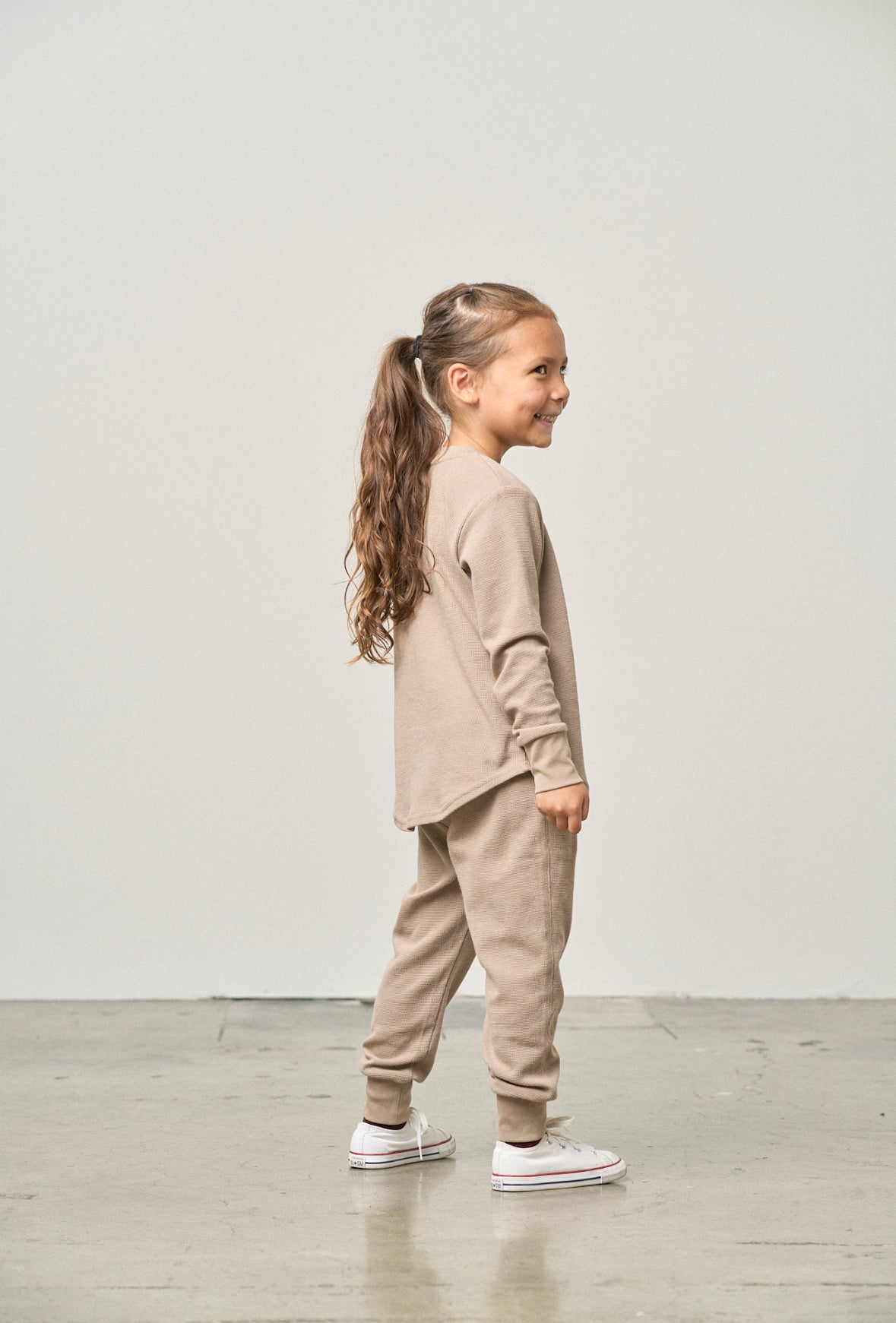 Little Bipsy Waffle Jogger in Mushroom