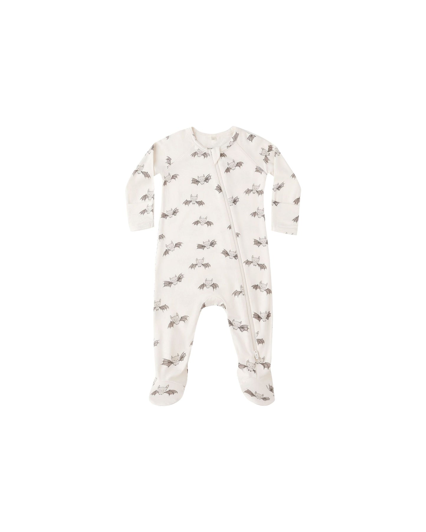 Quincy Mae Halloween Bamboo Zip Footie in Bats
