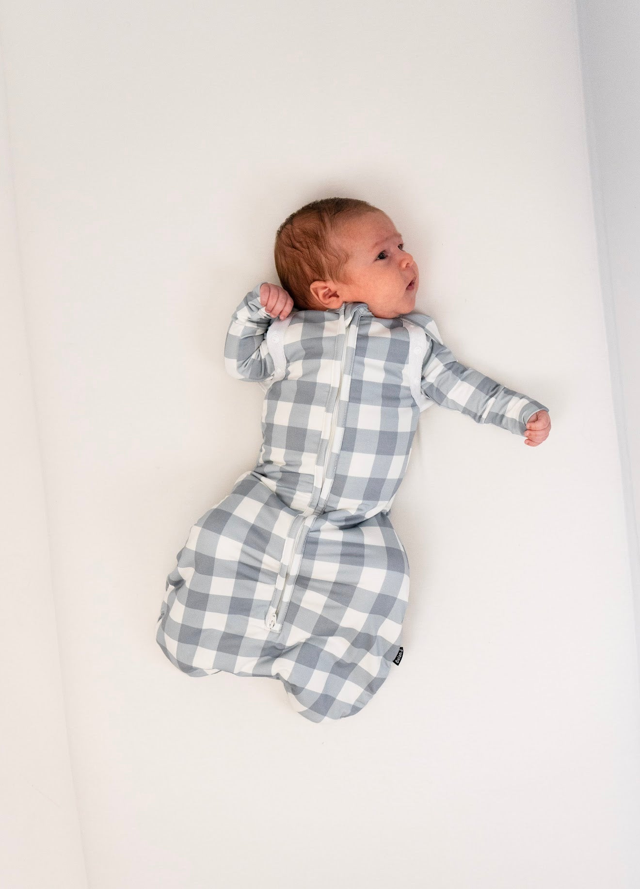 Belan J Convertible Swaddle Sack in Denim Plaid