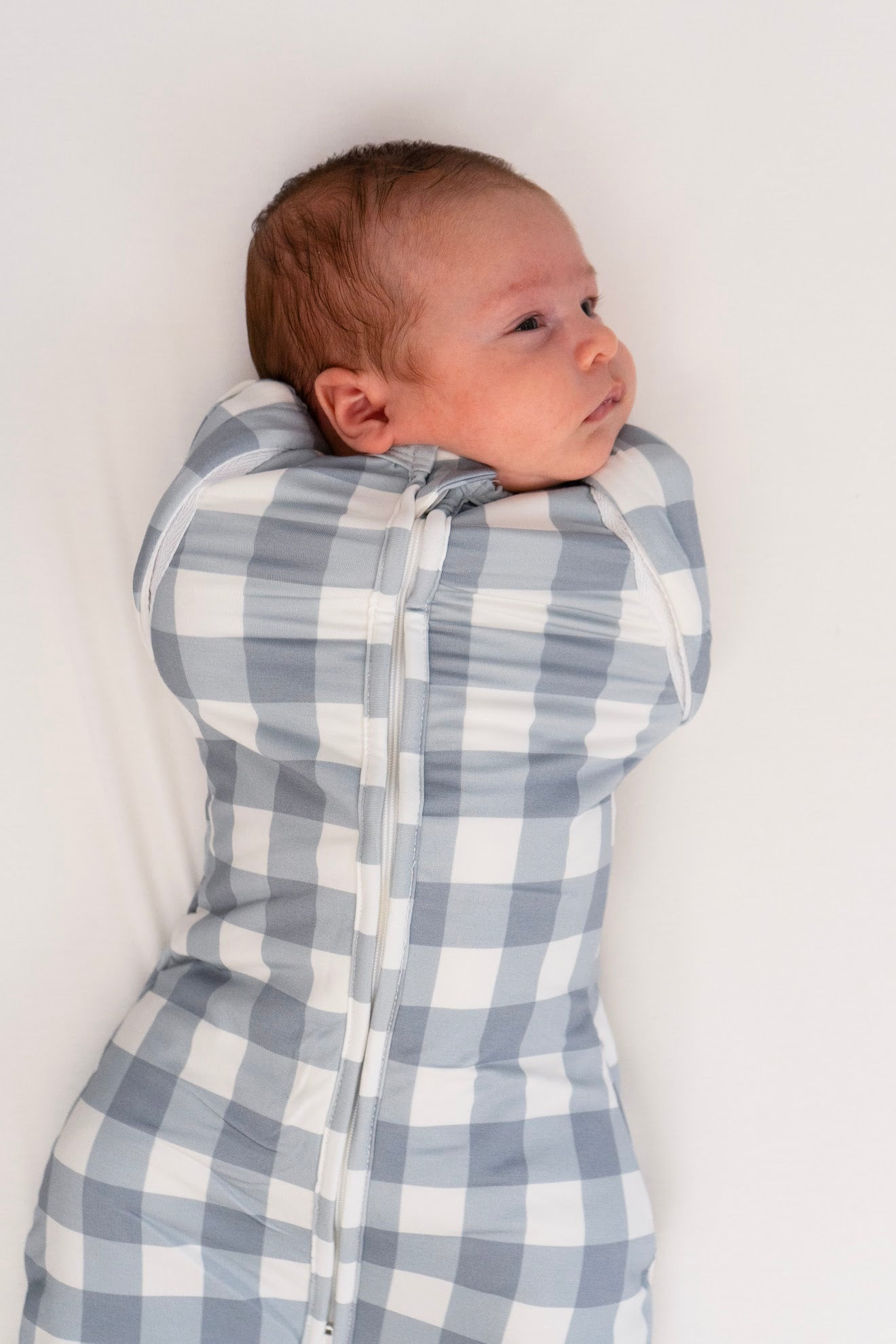 Belan J Convertible Swaddle Sack in Denim Plaid