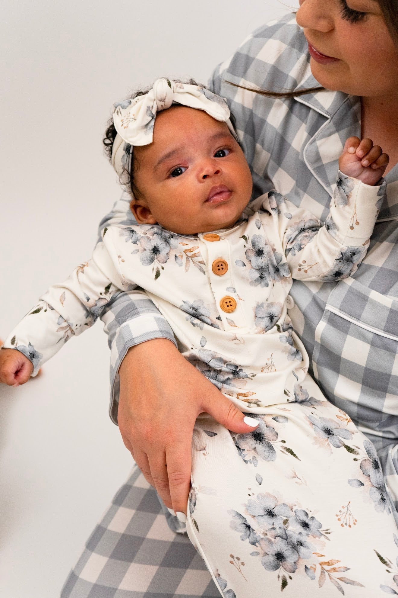Belan J Knotted Sleep Gown in Frosty Floral