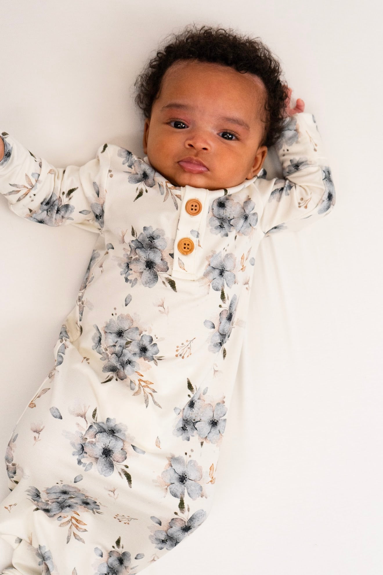 Belan J Knotted Sleep Gown in Frosty Floral