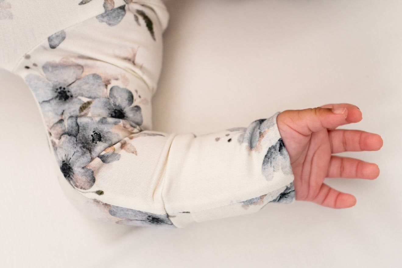 Belan J Bamboo Footed Sleeper in Frosty Floral