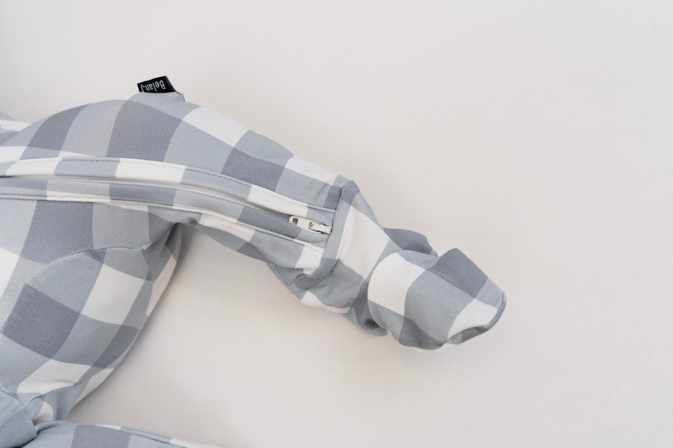 Belan J Bamboo Footed Sleeper in Denim Plaid