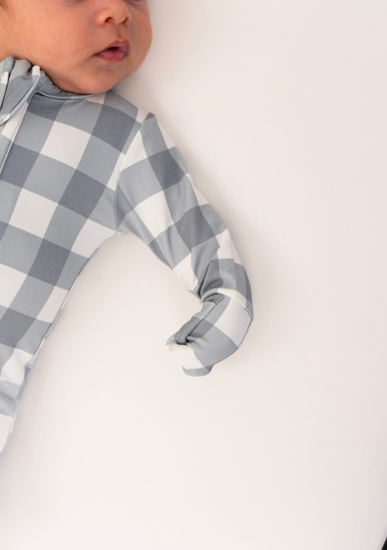Belan J Bamboo Footed Sleeper in Denim Plaid
