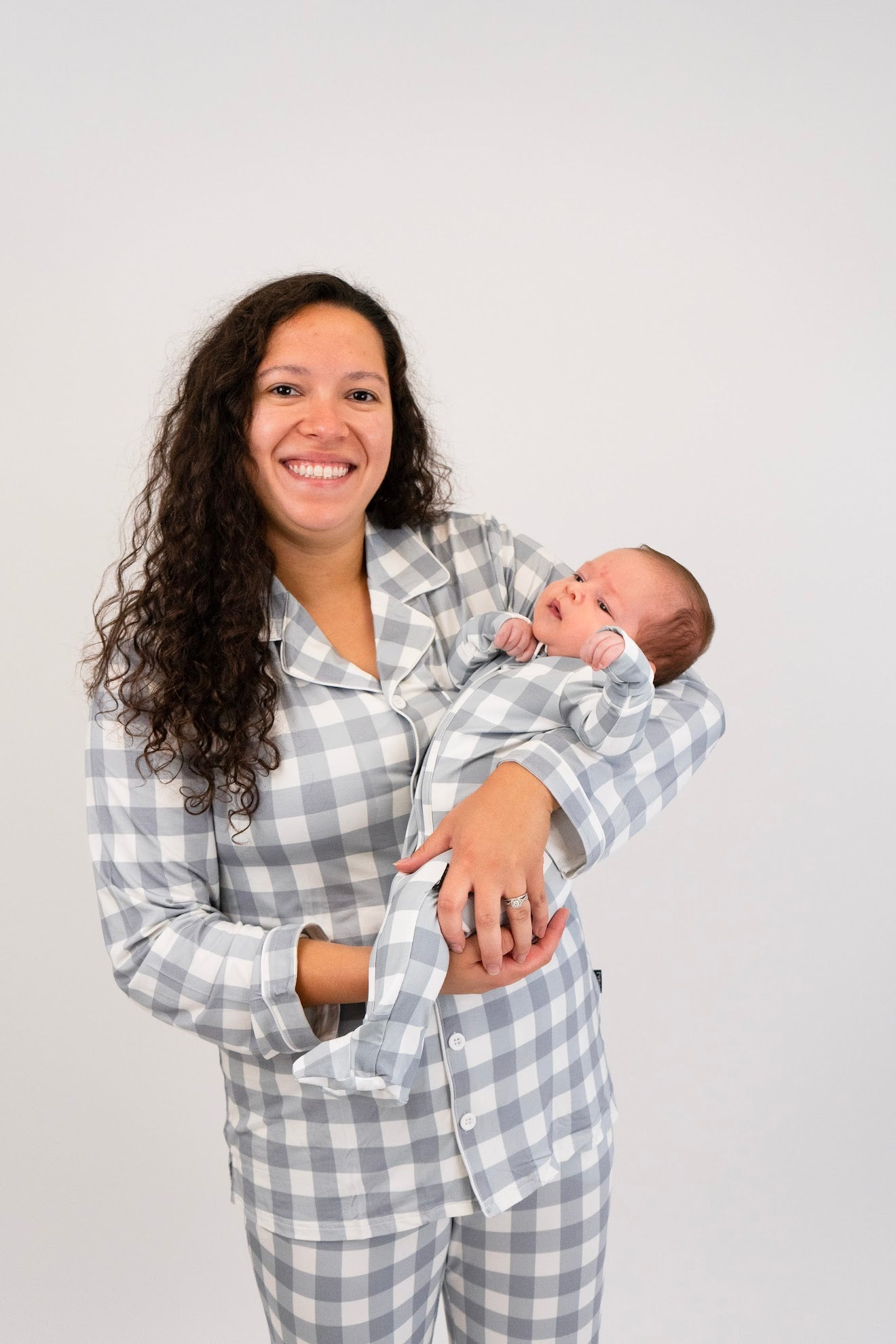 Belan J Bamboo Footed Sleeper in Denim Plaid