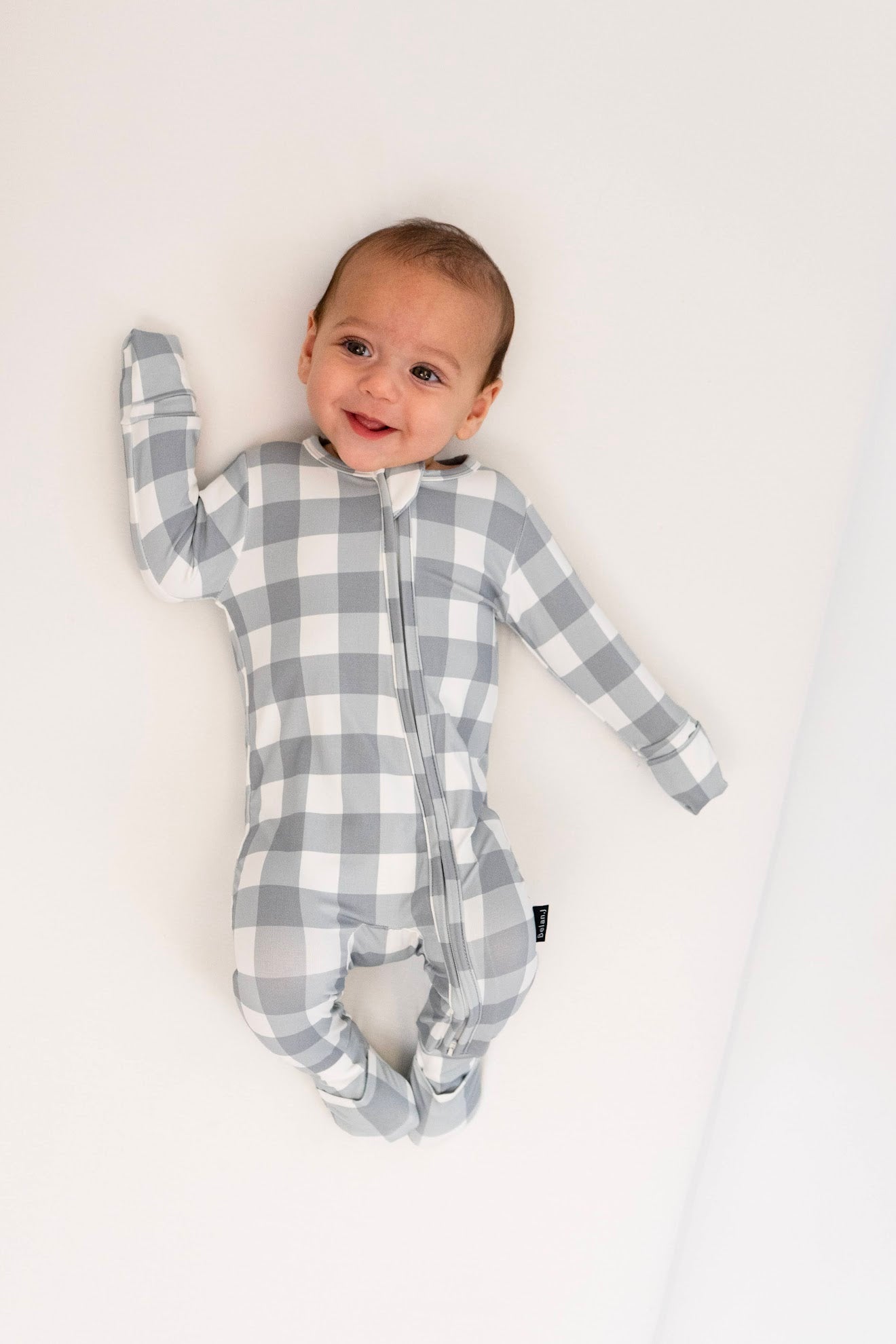 Belan J Footless Bamboo Sleeper in Denim Plaid