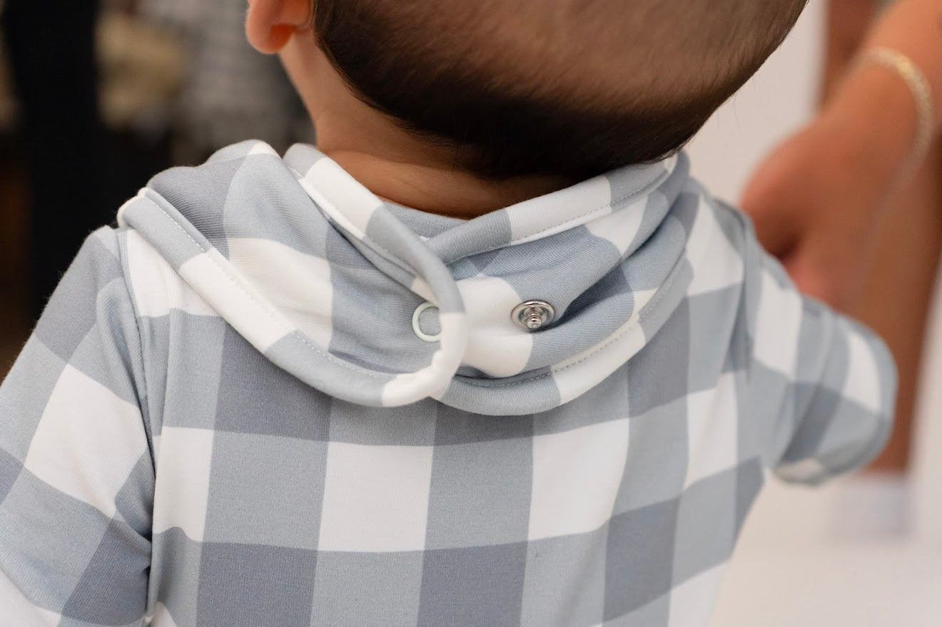 Belan J Bandana Bib in Denim Plaid