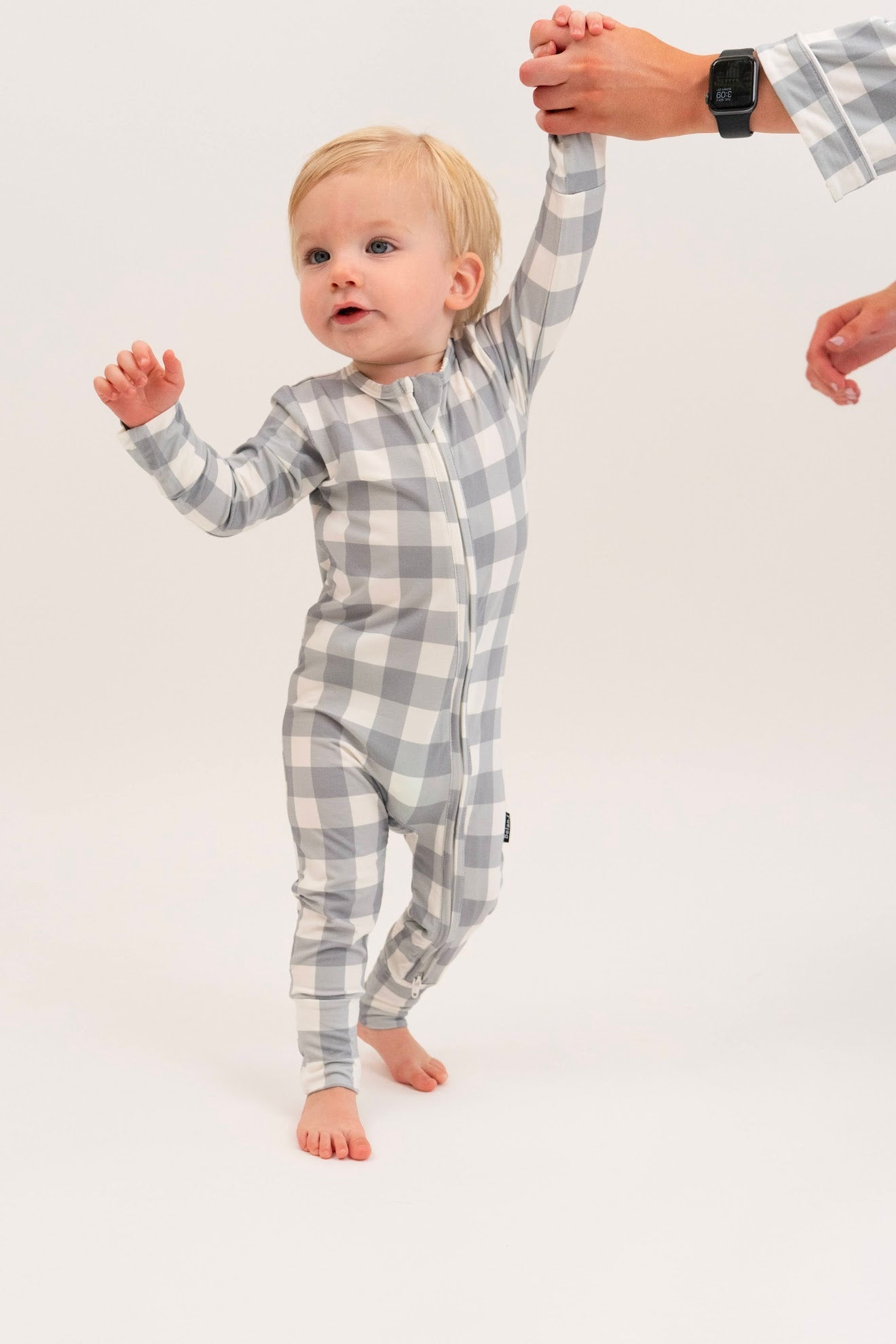 Belan J Footless Bamboo Sleeper in Denim Plaid