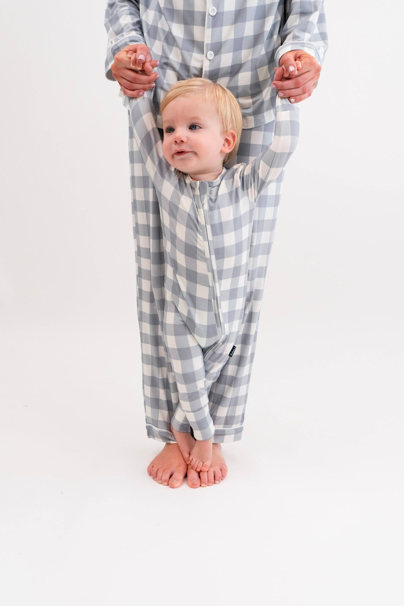 Belan J Footless Bamboo Sleeper in Denim Plaid