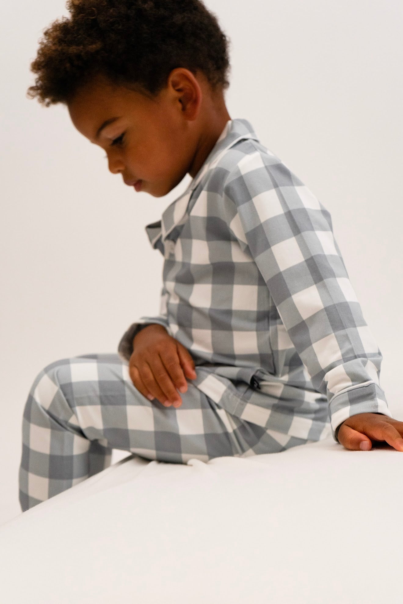 Belan J Kids Classic Pj Set in Denim Plaid