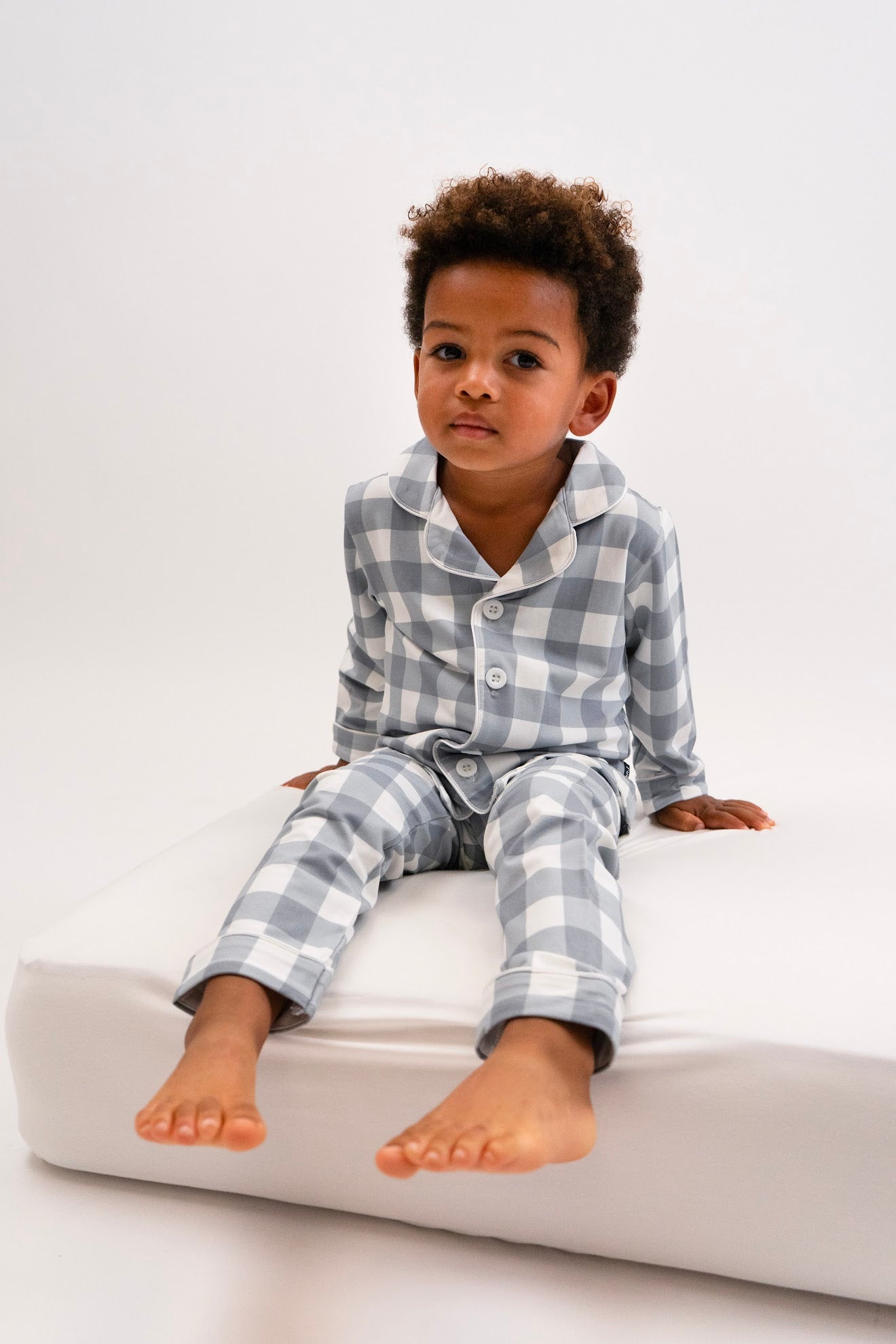 Belan J Kids Classic Pj Set in Denim Plaid