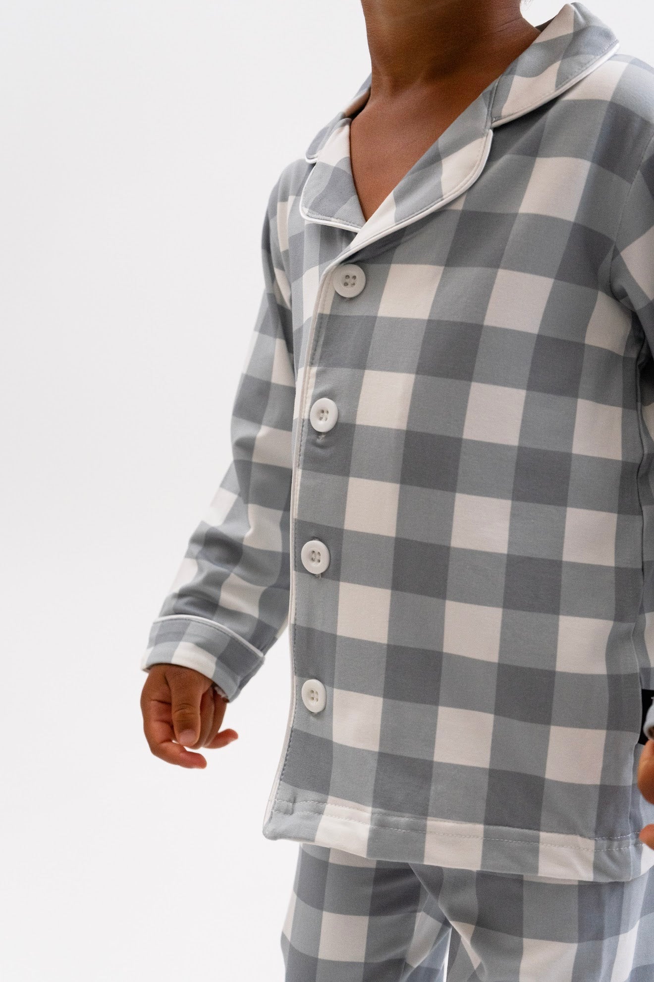 Belan J Kids Classic Pj Set in Denim Plaid
