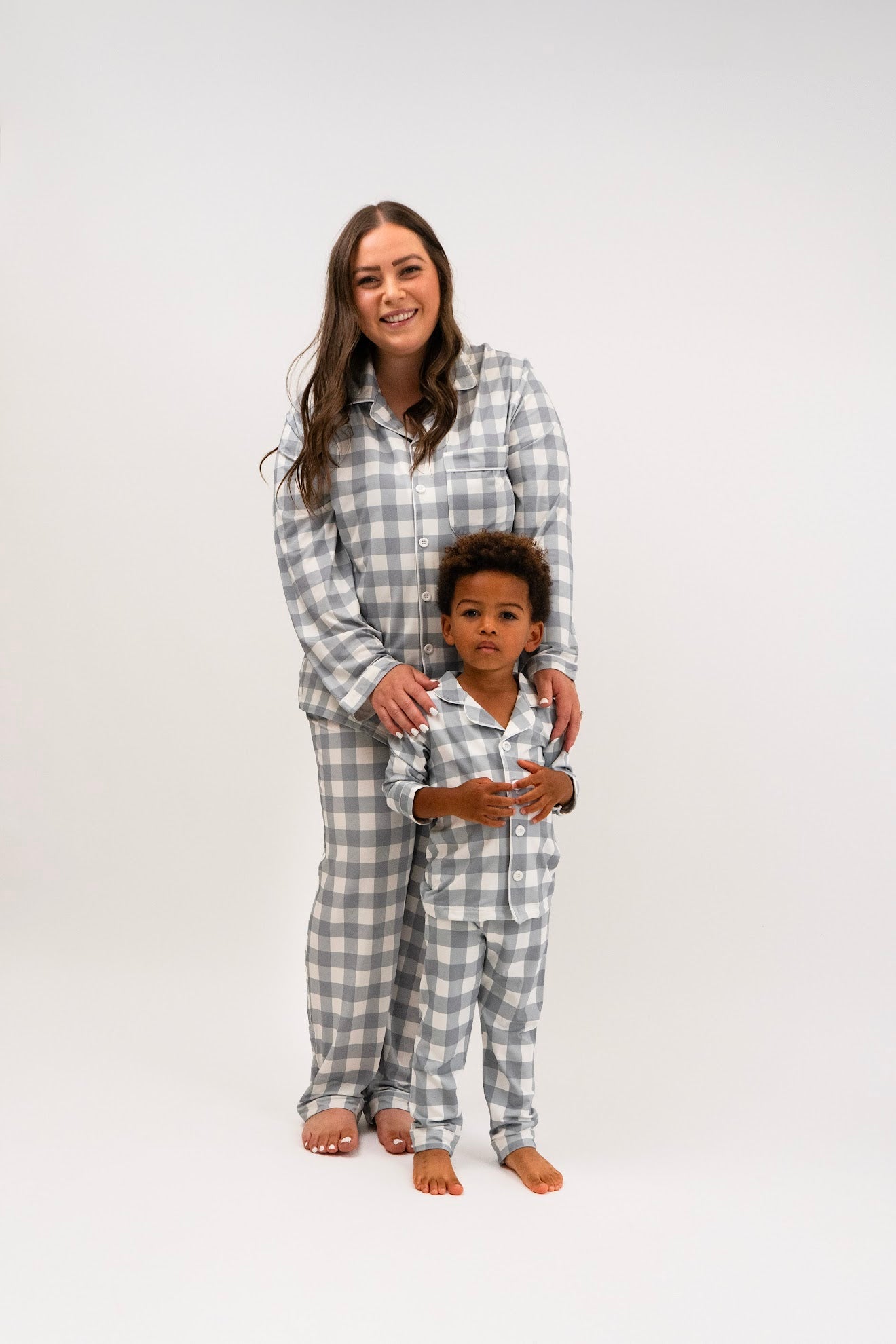 Belan J Kids Classic Pj Set in Denim Plaid