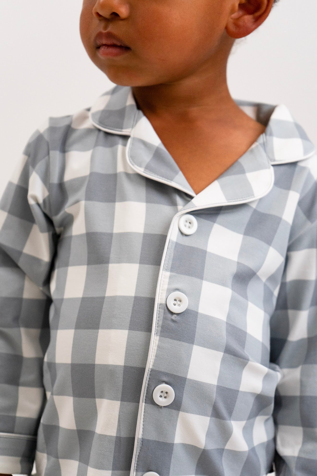Belan J Kids Classic Pj Set in Denim Plaid