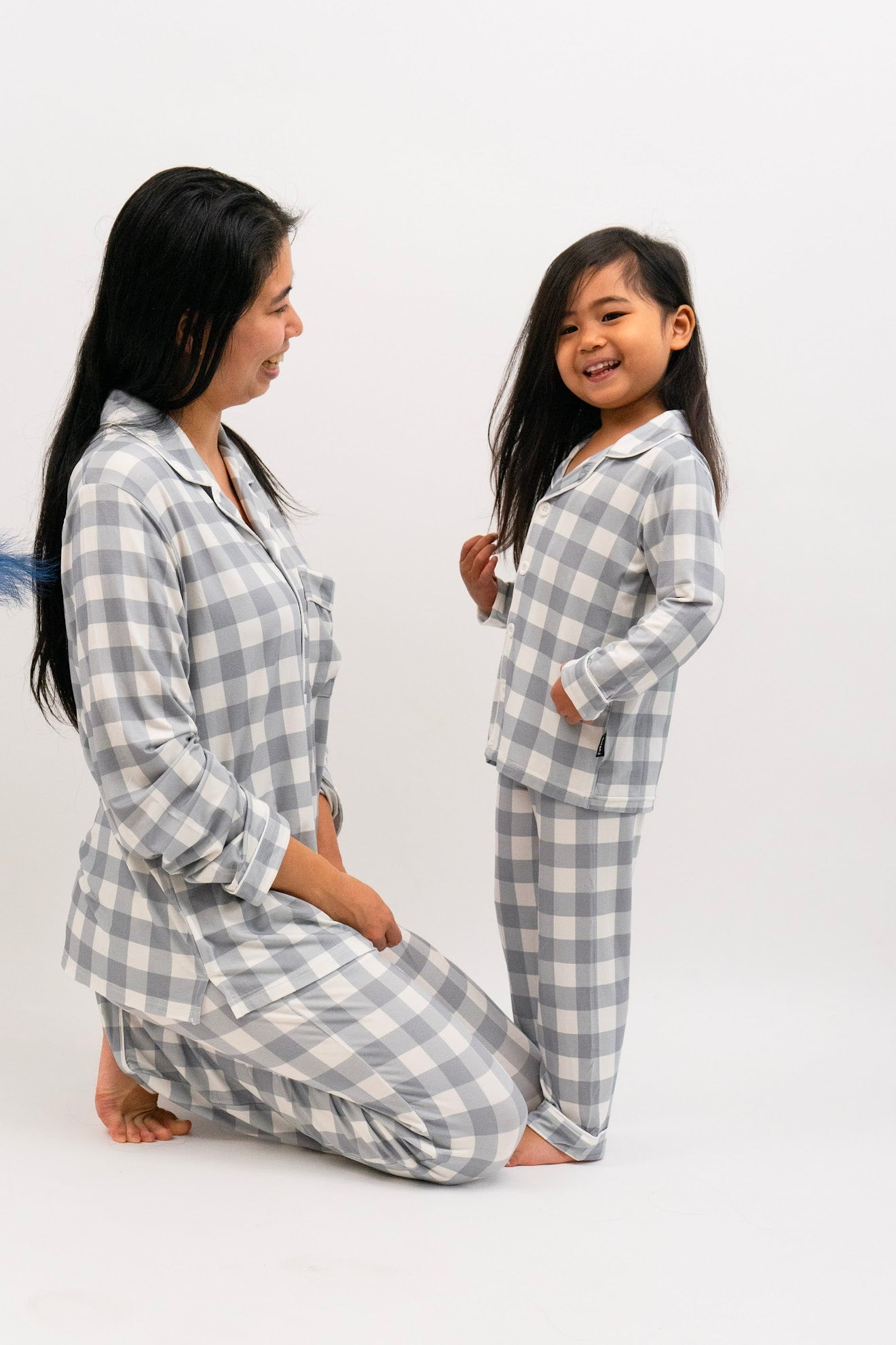 Belan J Kids Classic Pj Set in Denim Plaid