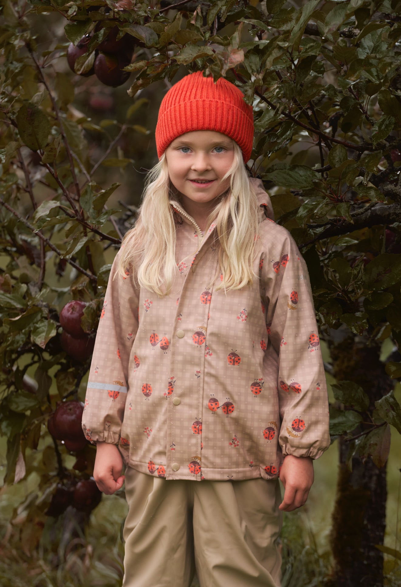 CeLaVi Fleece Lined Rainwear Set in Nasturtium