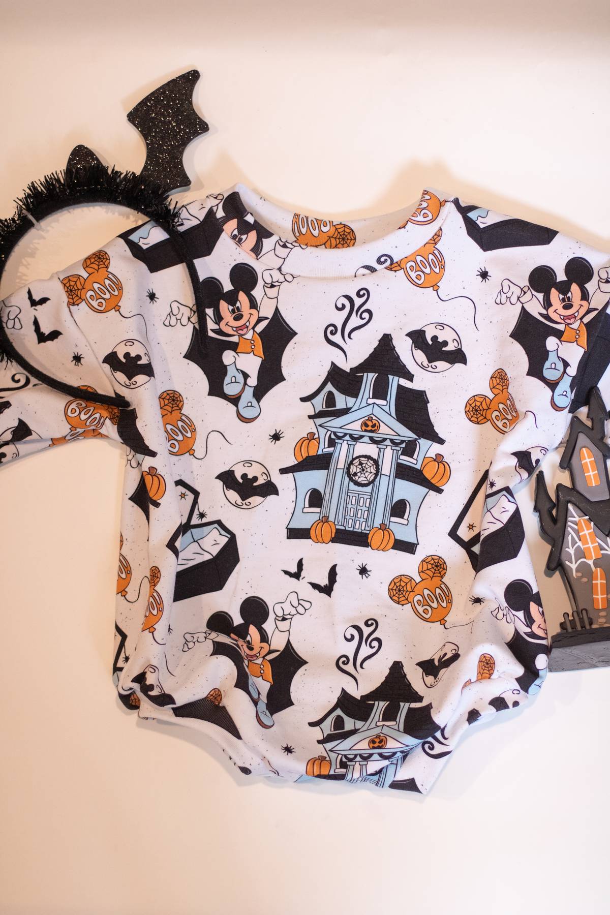 Reese’s Little Pieces Haunted Mouse Long Sleeve Romper