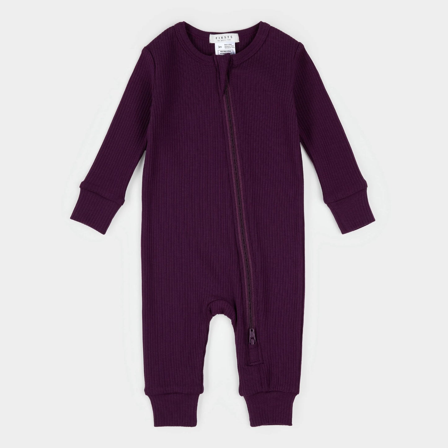 Petit Lem Ribbed Modal Sleeper in Dark Plum