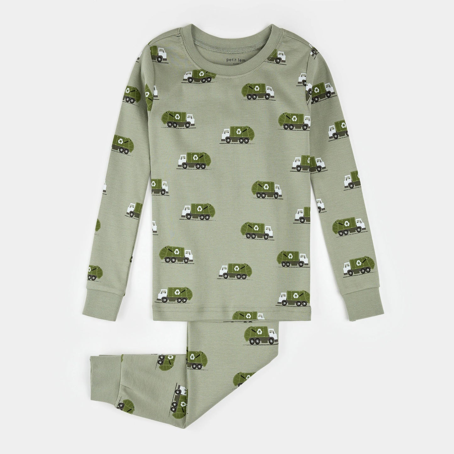 Petit Lem 2 Piece Pj Set in Recycling Trucks