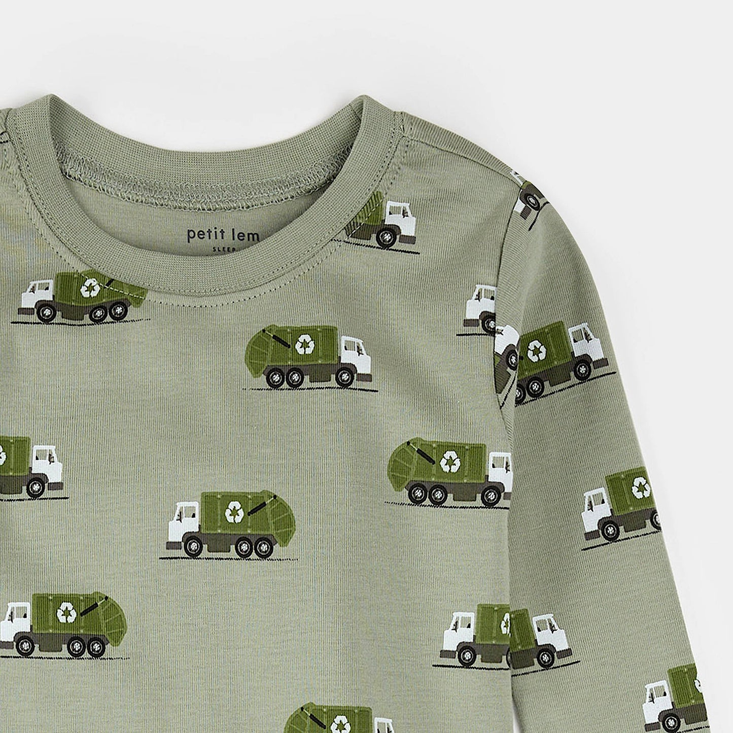 Petit Lem 2 Piece Pj Set in Recycling Trucks