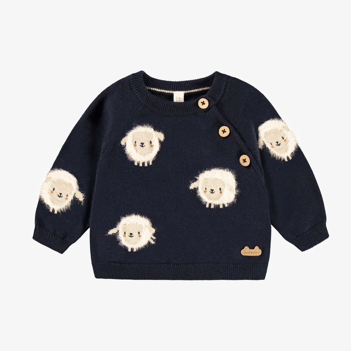 Souris Mini Navy Blue Knit Sweater