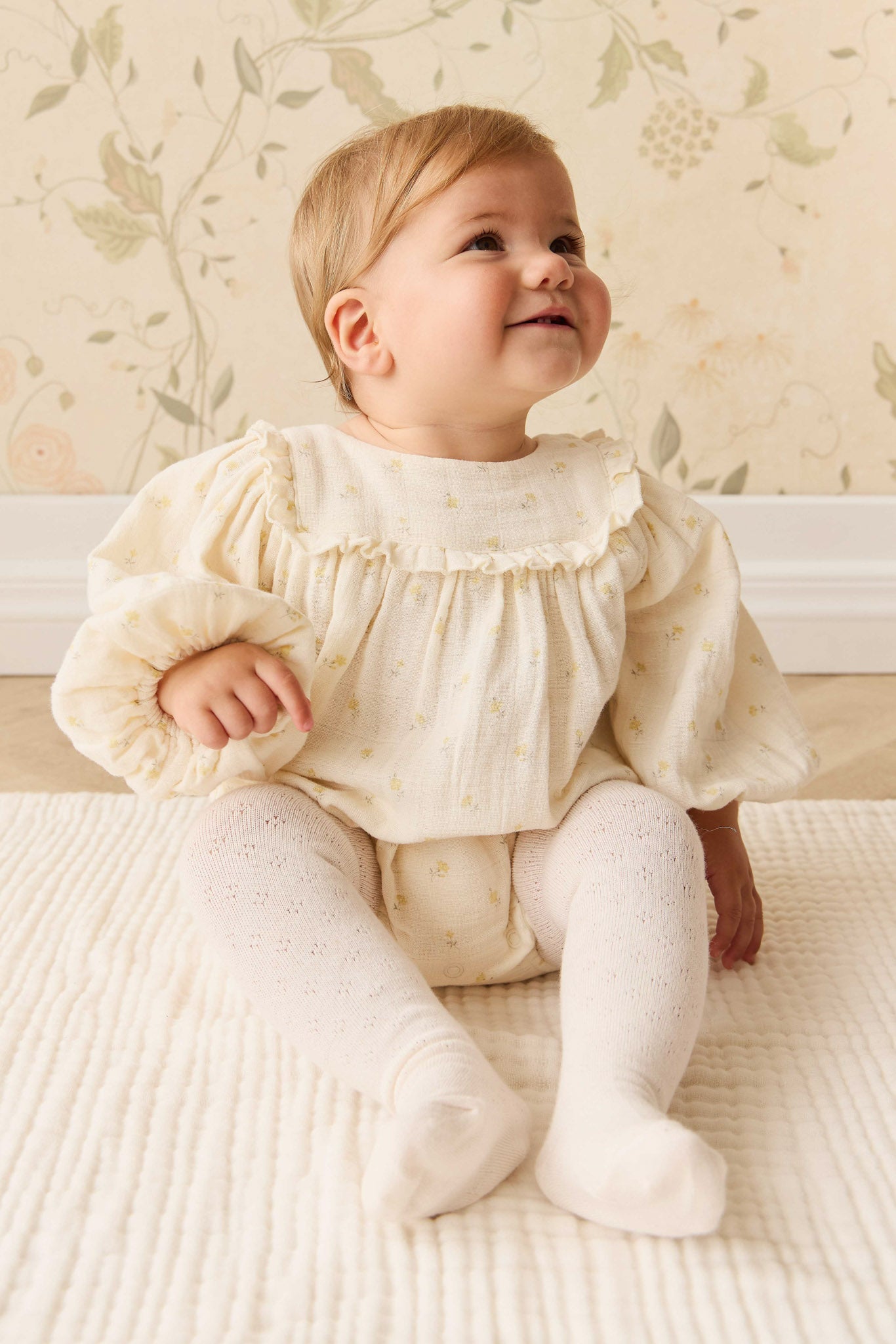 Jamie Kay Organic Cotton Muslin Frances Playsuit in Vintage Ditsy