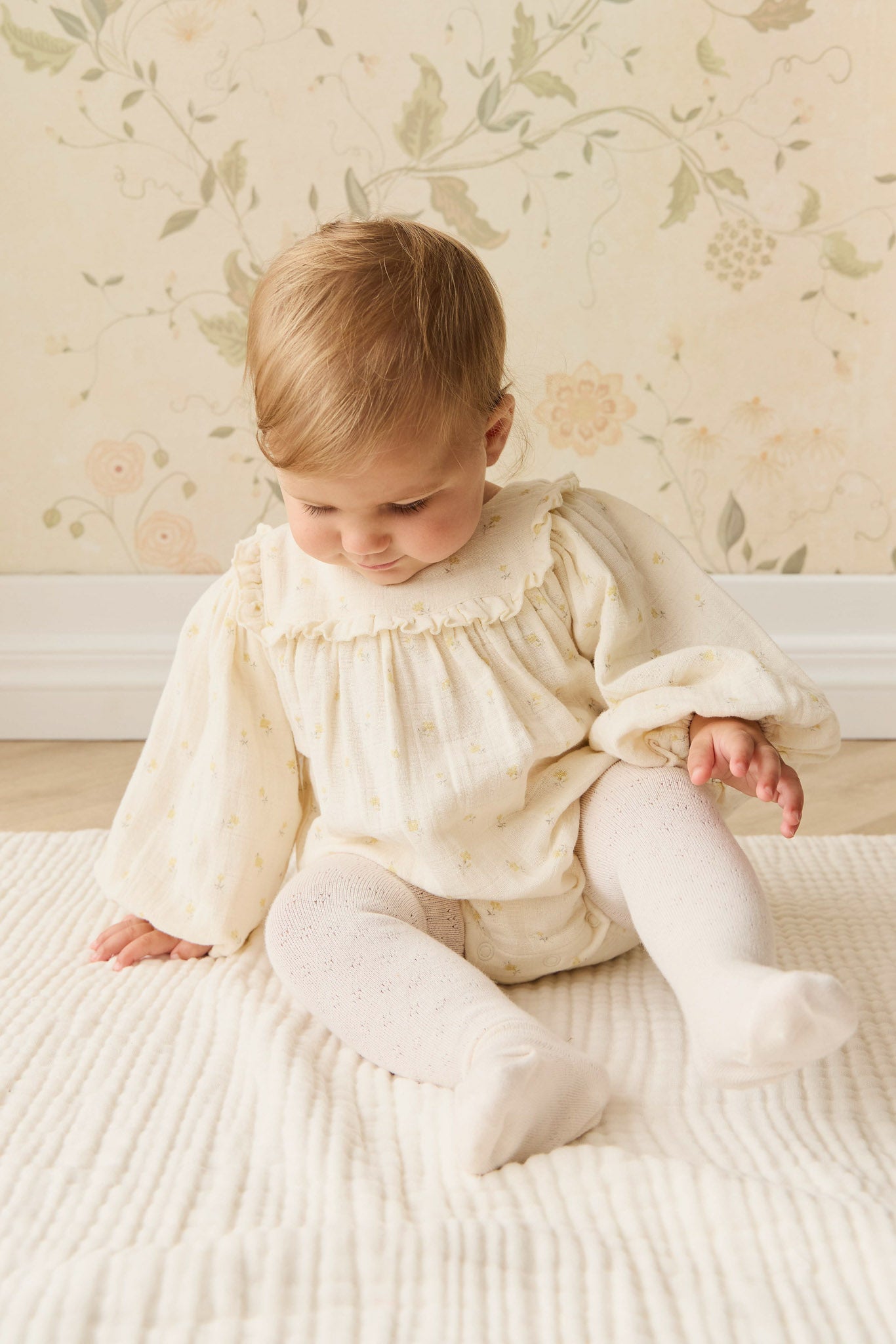 Jamie Kay Organic Cotton Muslin Frances Playsuit in Vintage Ditsy