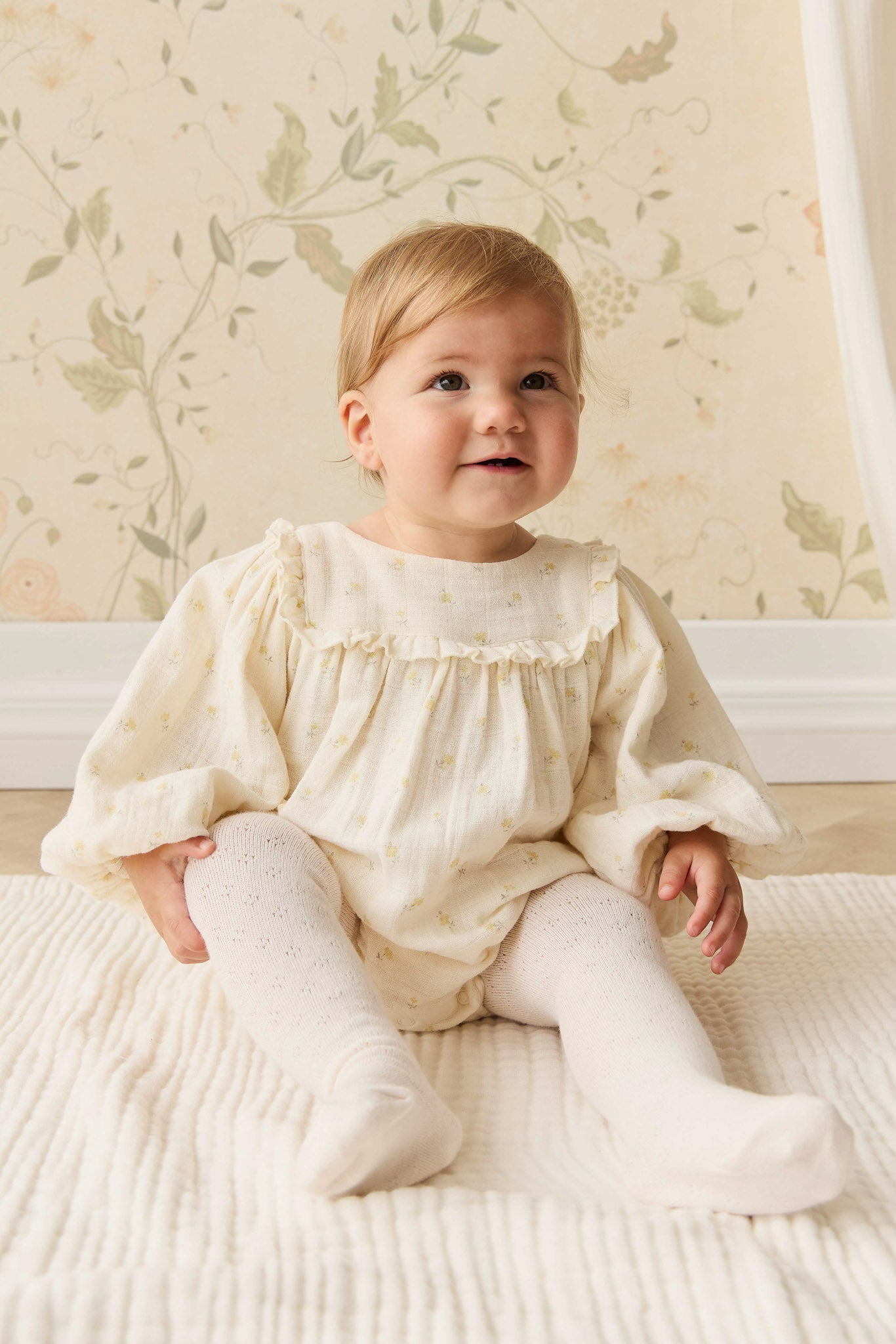 Jamie Kay Organic Cotton Muslin Frances Playsuit in Vintage Ditsy